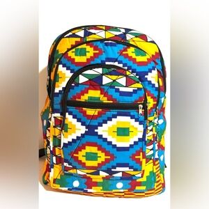 Handmade African ankara unisex  geometric  
Colorful backpack